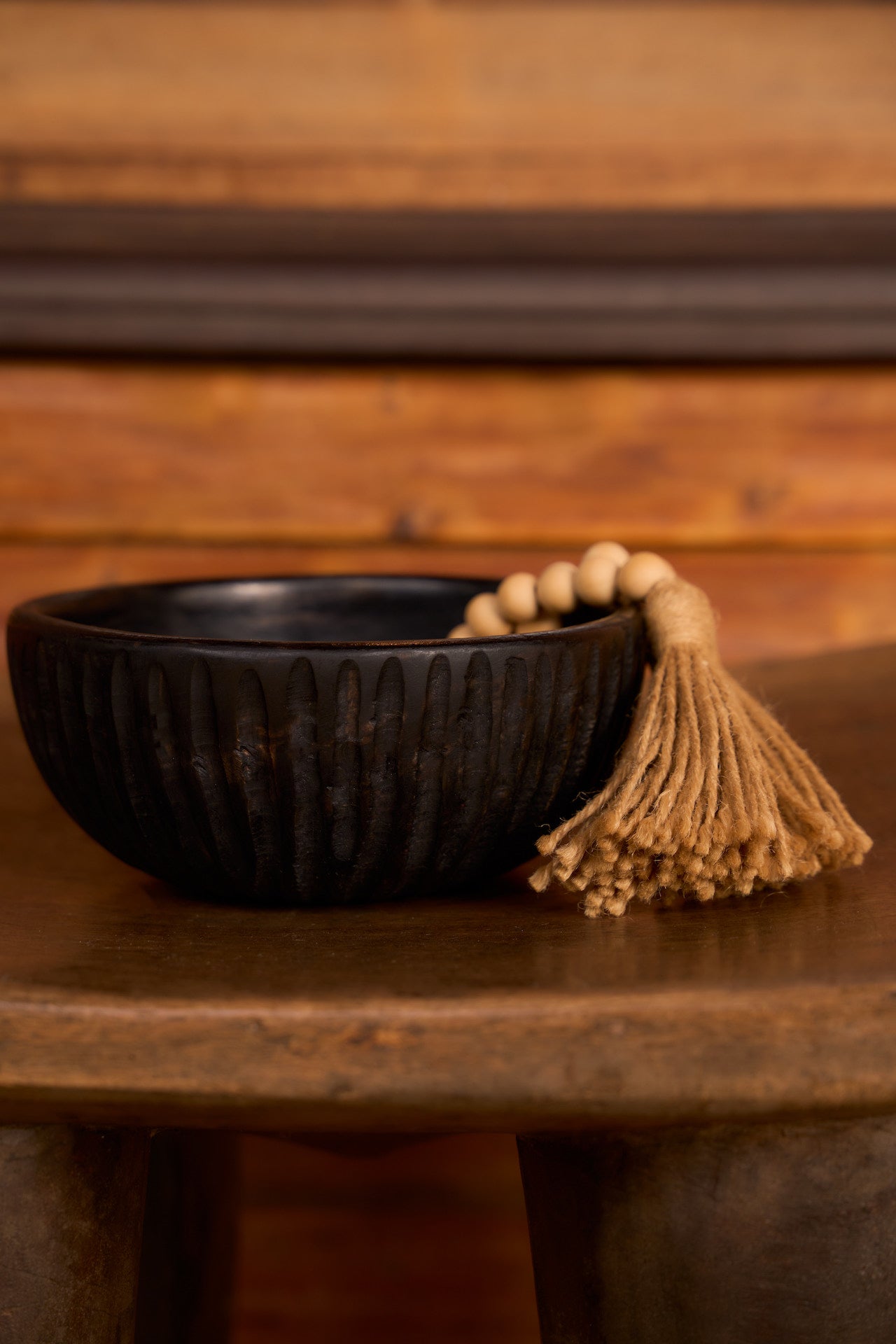 Shela scalloped tray used as desk organiser