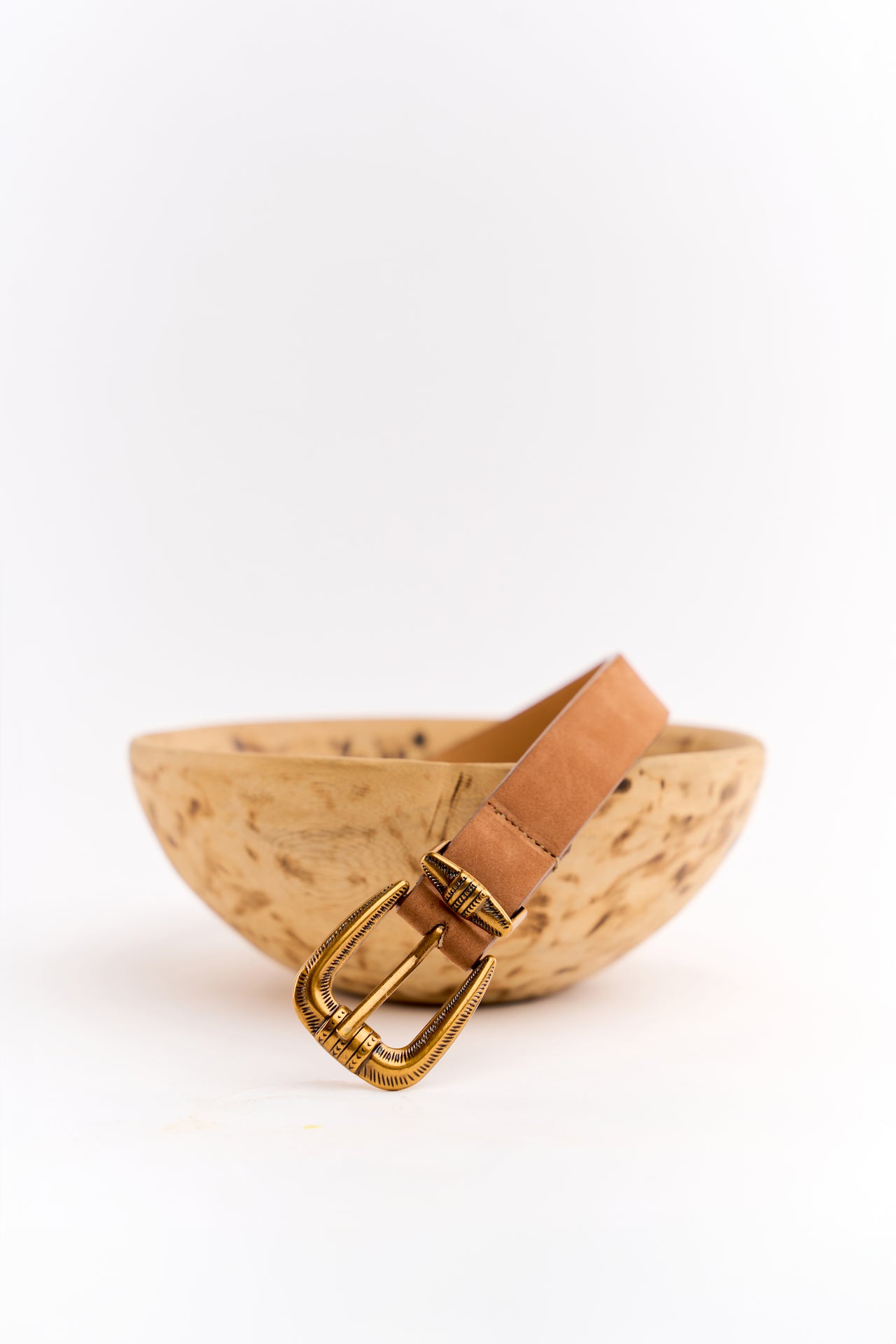 Brown Cairo Buckle Belt close up