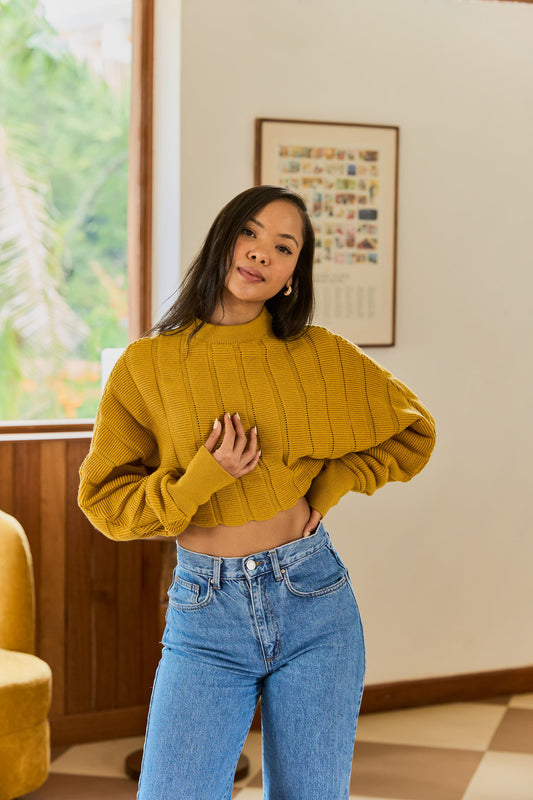 Calla Bubble Knit Crop Sweater