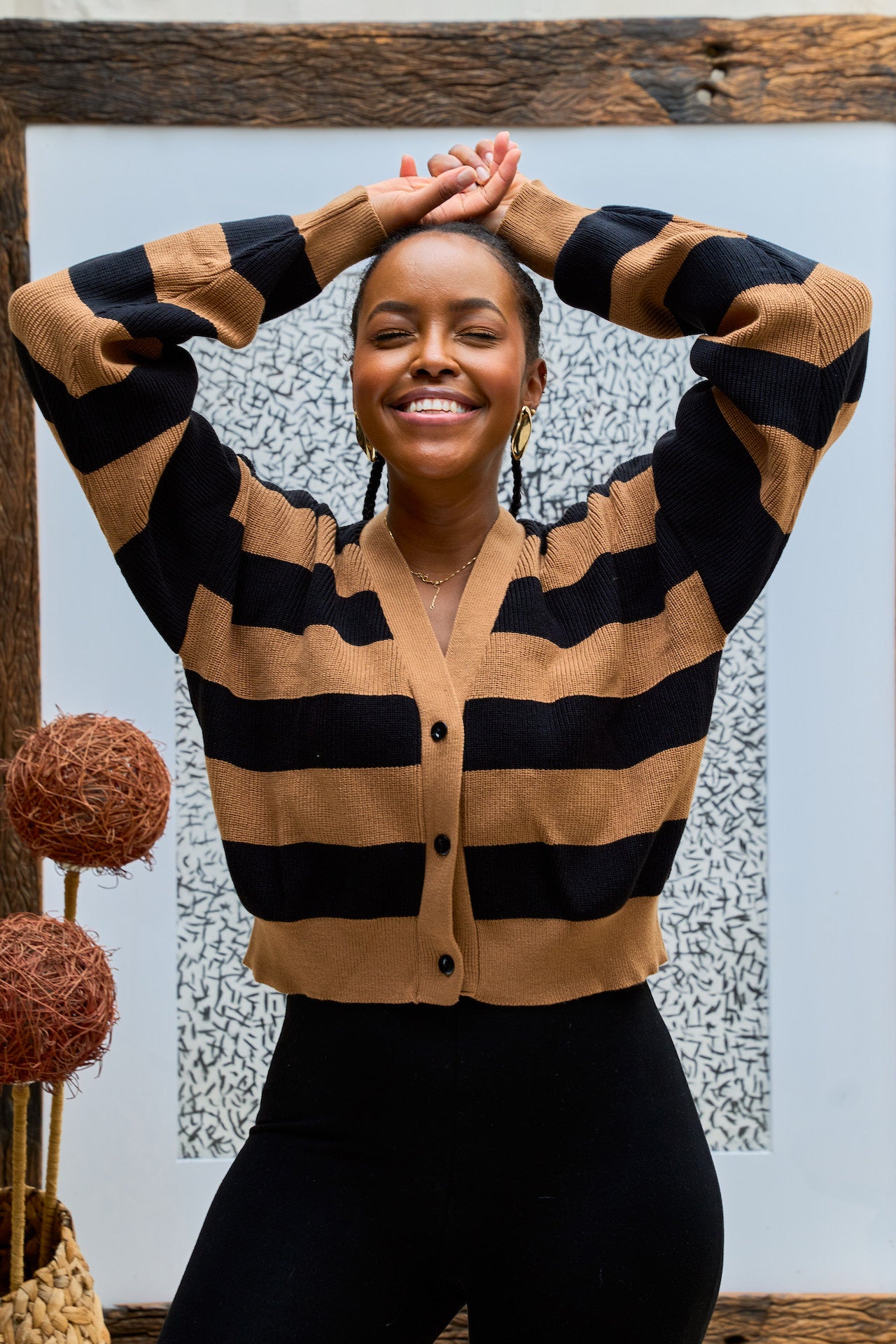 Rida cropped cardigan Button down detail
