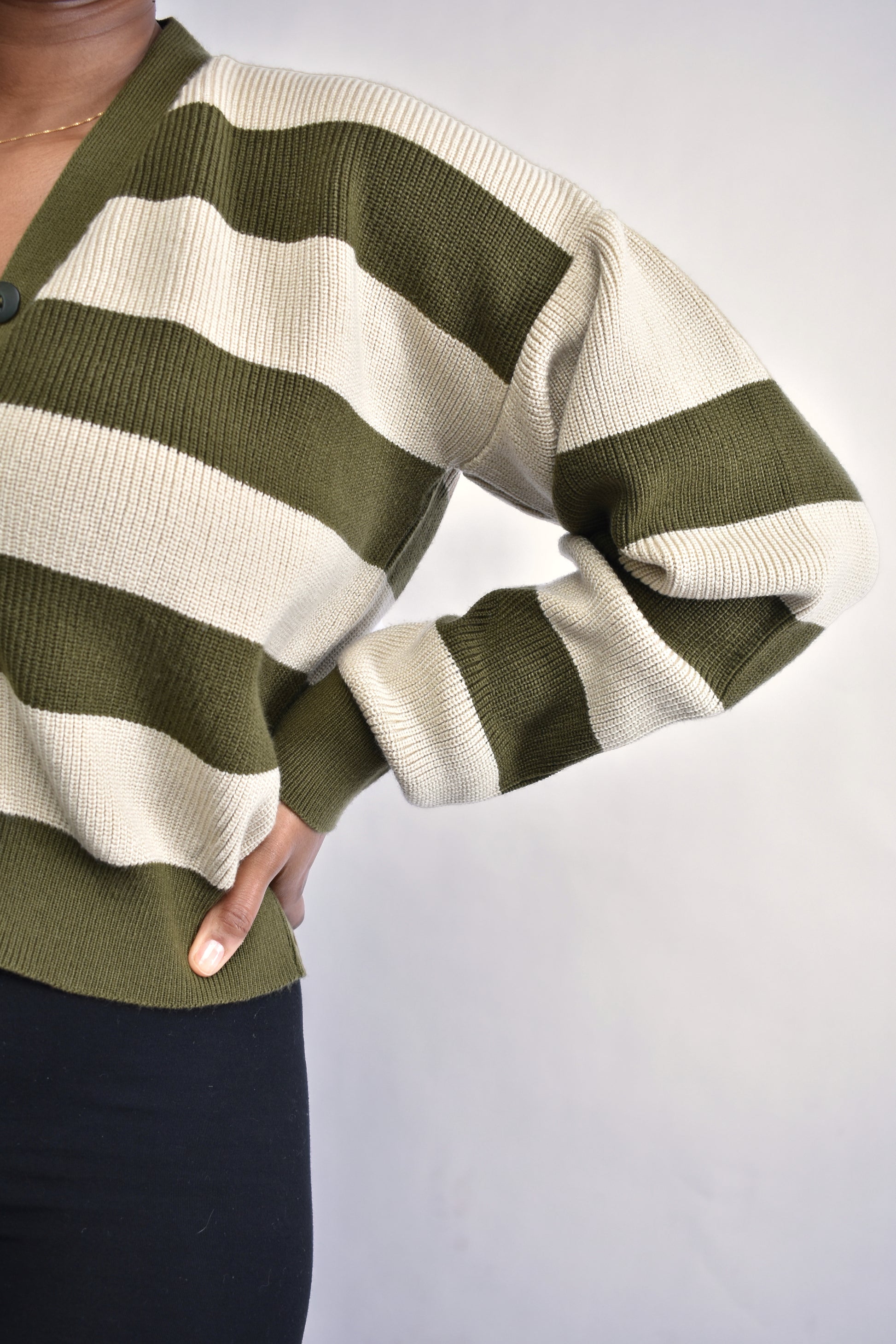 Green and white striped sweater for women in kenya 