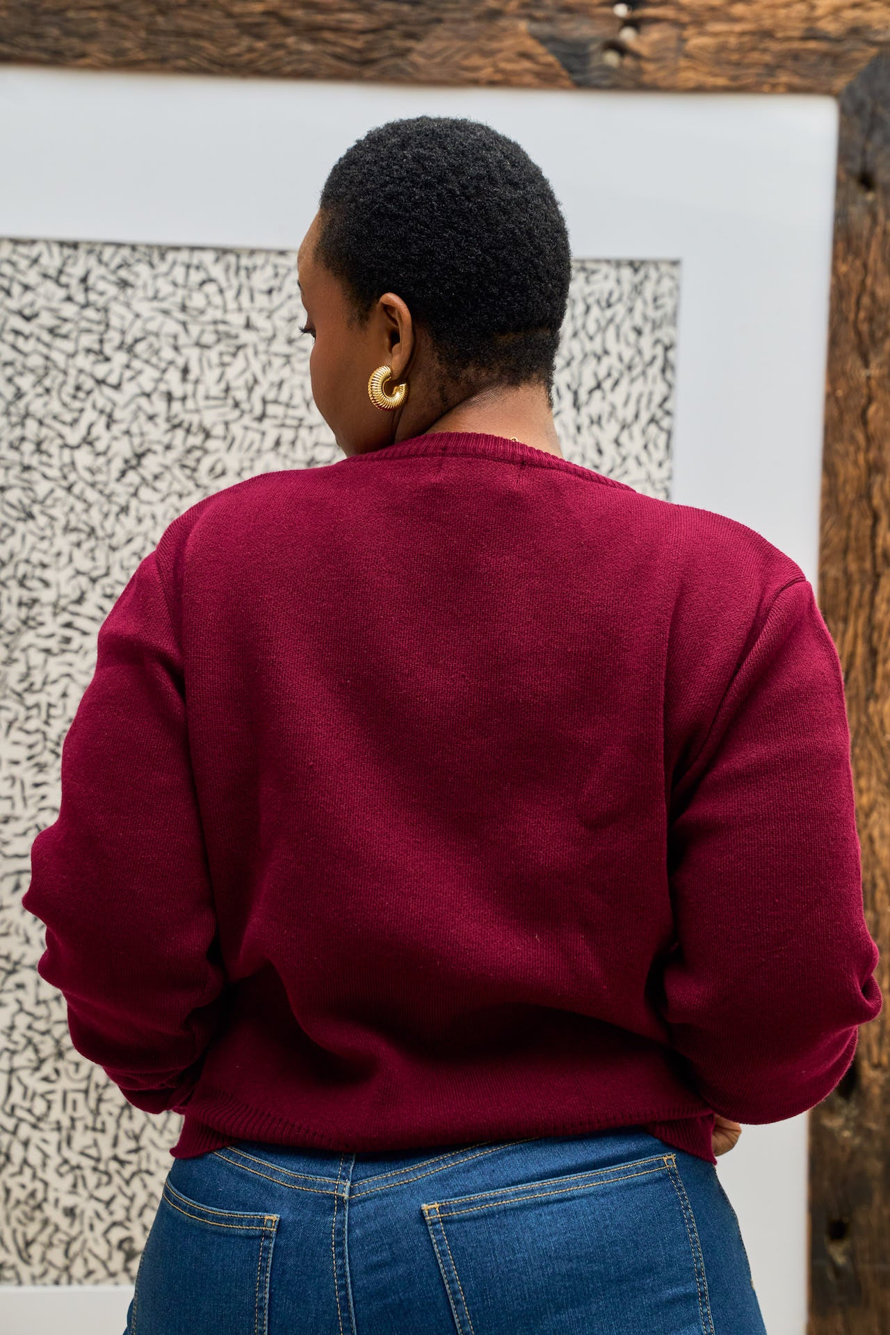 Burgundy Shani CrewNeck Sweater bck view