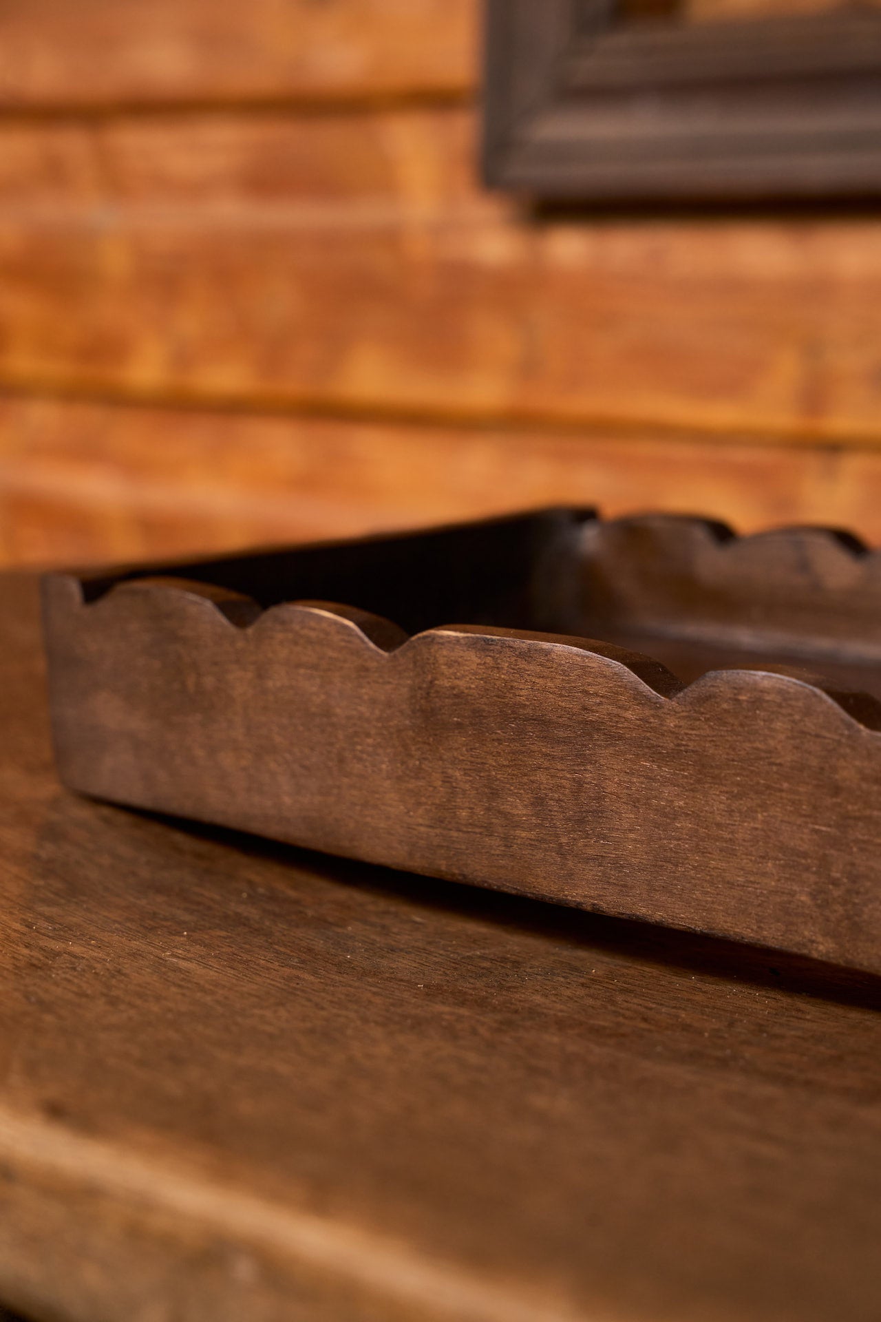 Close-up of a shela scalloped edges
