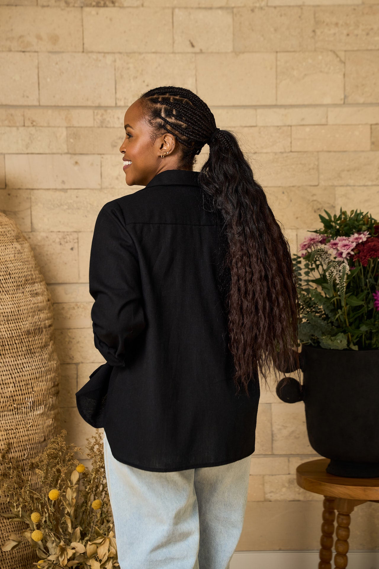 Vasha linen shirt worn oversized