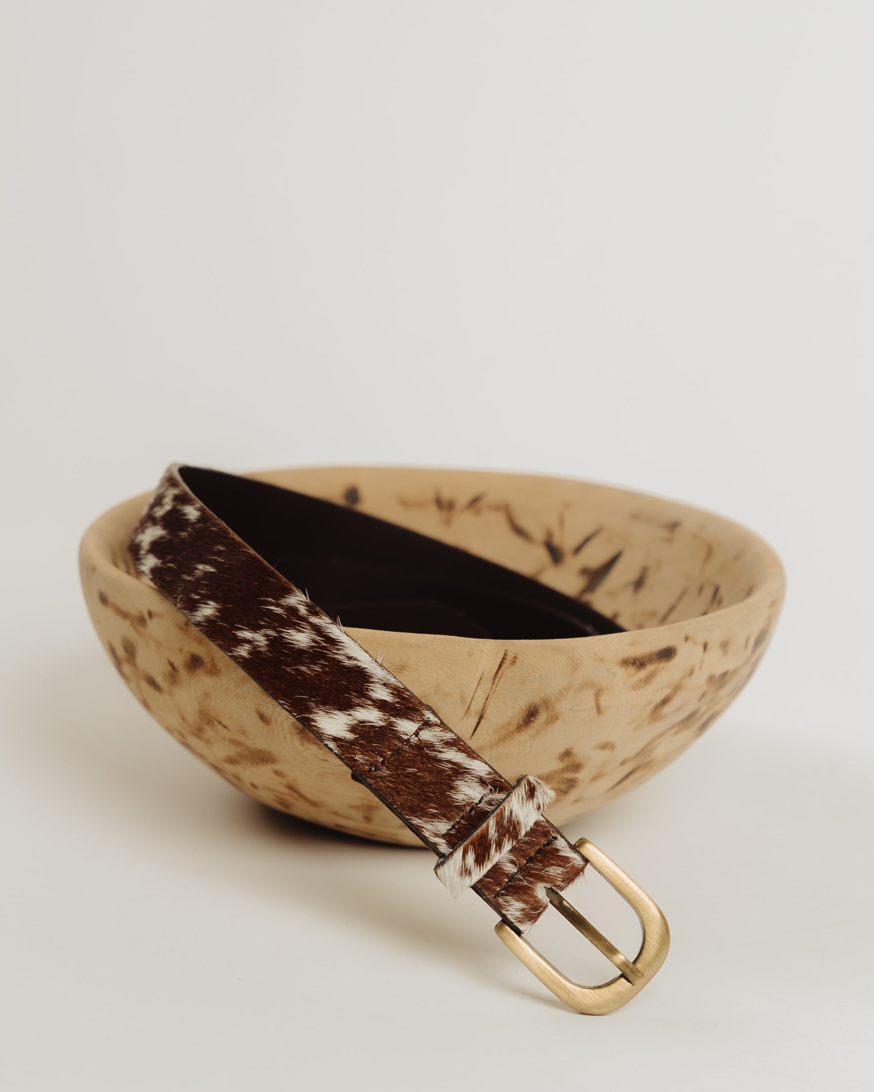 Mara cowhide buckle belt with brass buckle