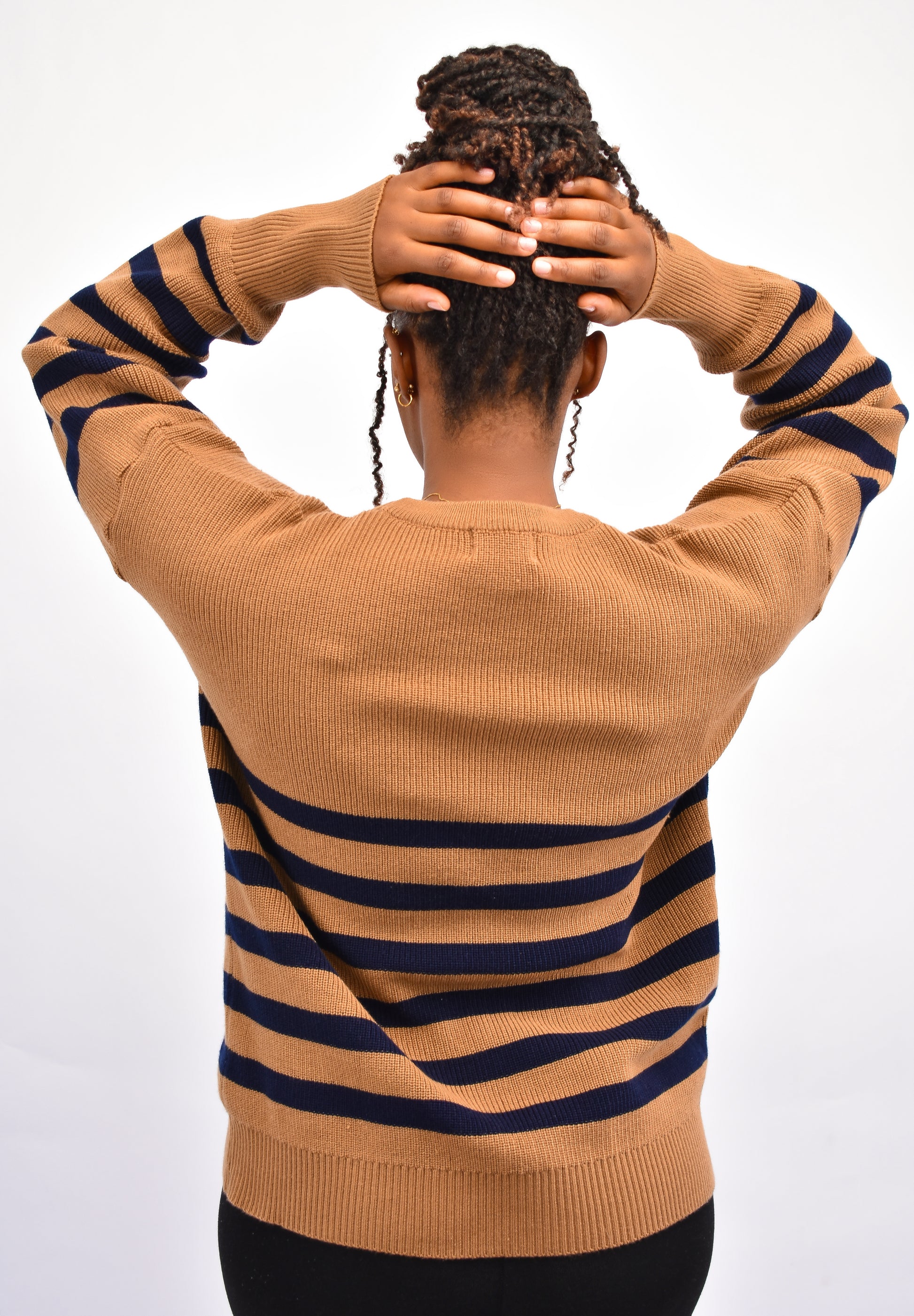 Toffee-Nany striped sweater back details 