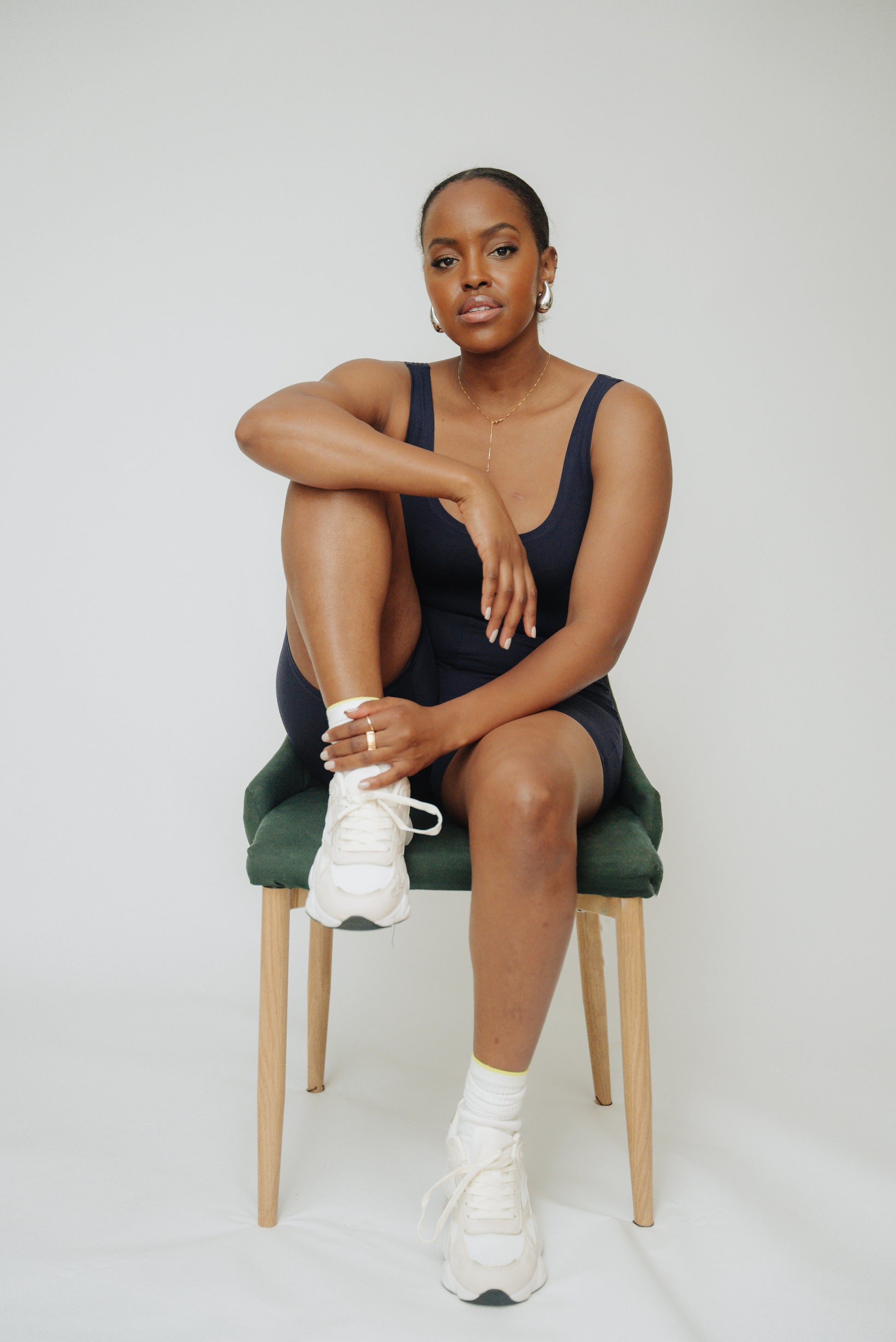 Navy short unitard